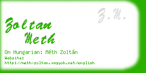 zoltan meth business card